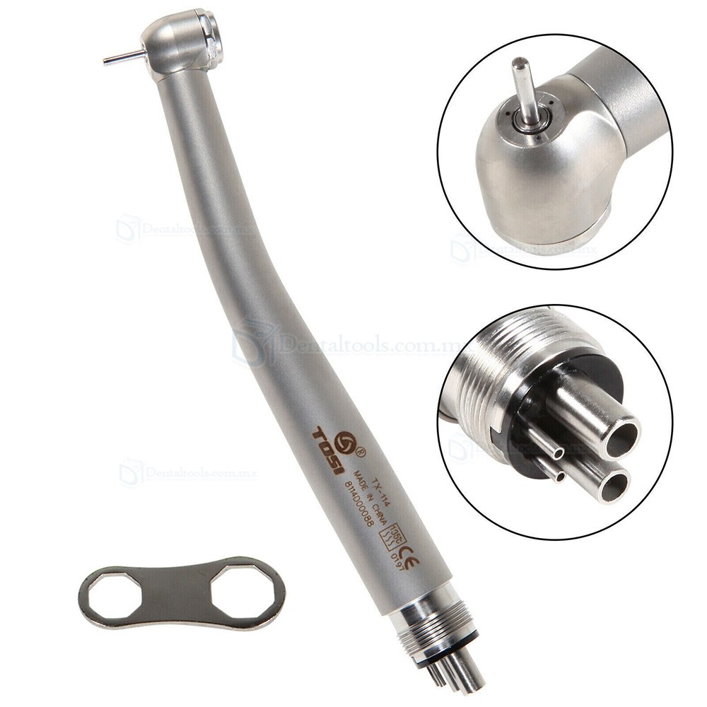 TOSI TX-114 Turbina dental de alta velocidad con bot&oacute;n pulsador de 4 v&iacute;as